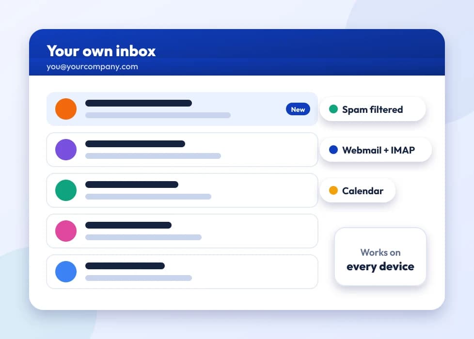 A business inbox with spam filtering and webmail